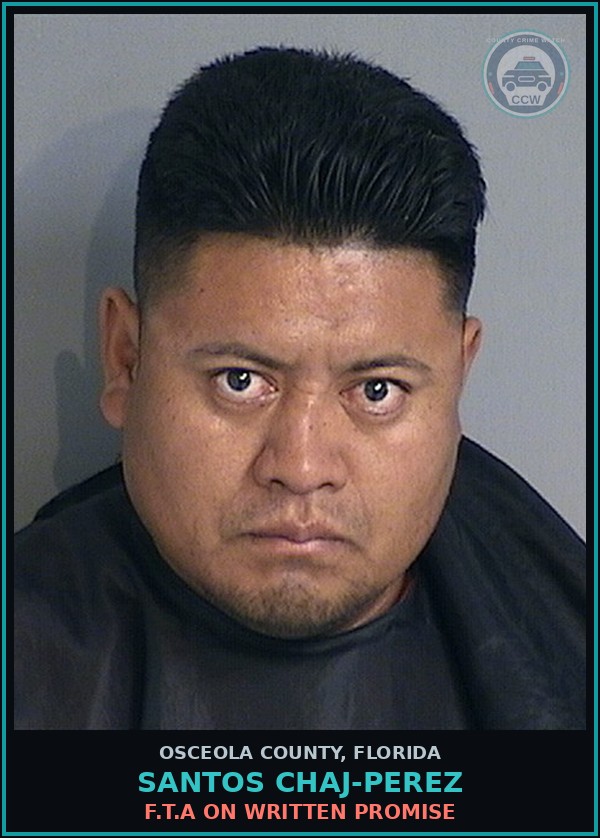 Booking mugshot of SANTOS CHAJ-PEREZ in Osceola County