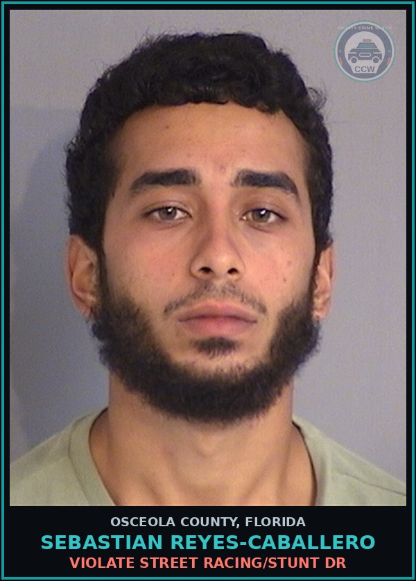 Booking mugshot of SEBASTIAN REYES-CABALLERO in Osceola County