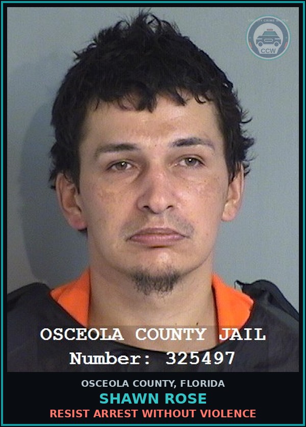 Booking mugshot of SHAWN ROSE in Osceola County