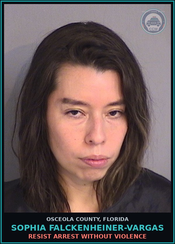 Booking mugshot of SOPHIA FALCKENHEINER-VARGAS in Osceola County