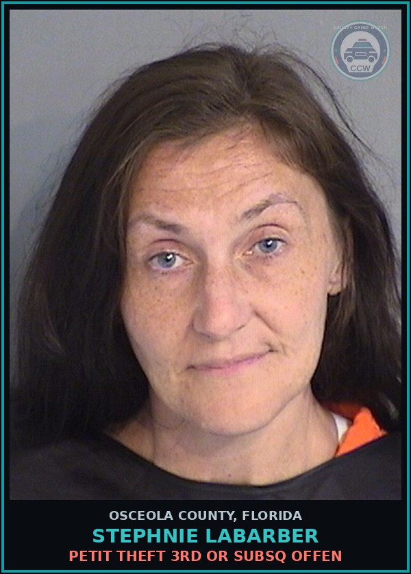 Booking mugshot of STEPHNIE LABARBER in Osceola County