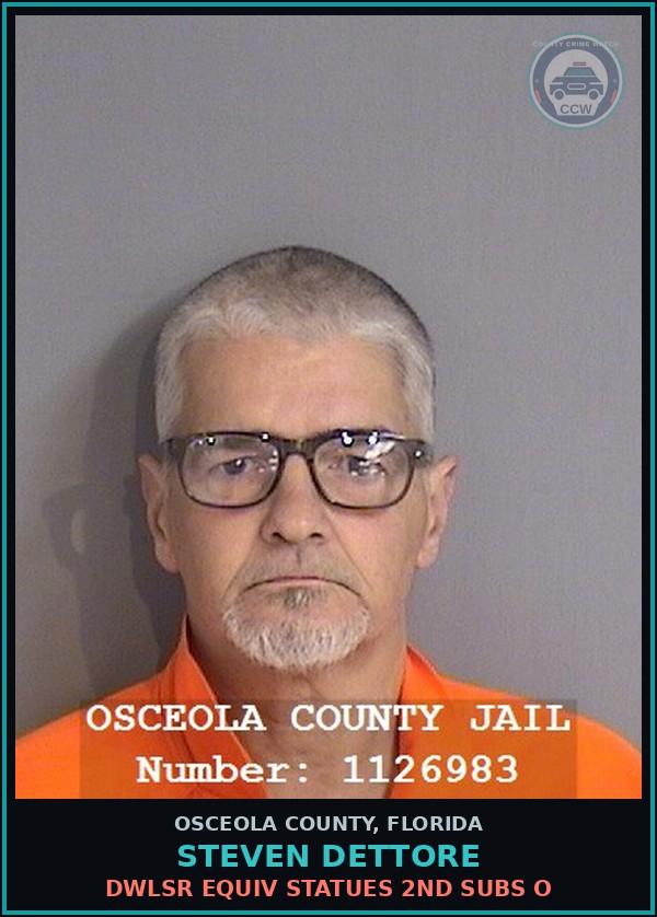 Booking mugshot of STEVEN DETTORE in Osceola County