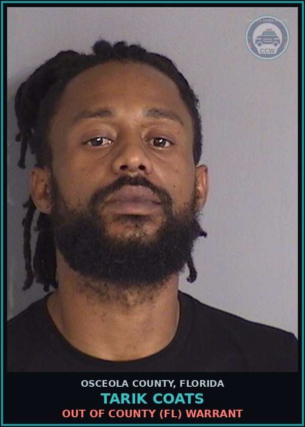 Booking mugshot of TARIK COATS in Osceola County
