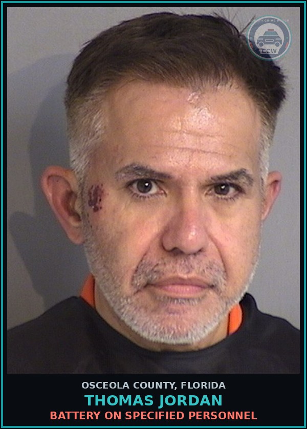 Booking mugshot of THOMAS JORDAN in Osceola County