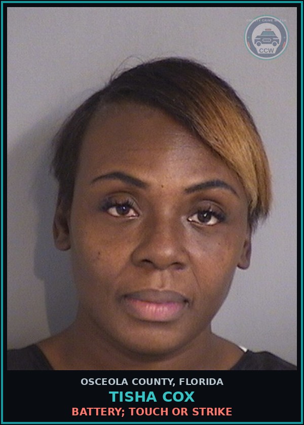 Booking mugshot of TISHA COX in Osceola County