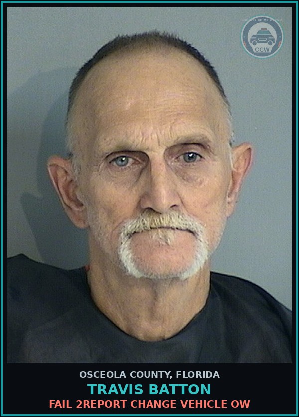 Booking mugshot of TRAVIS BATTON in Osceola County