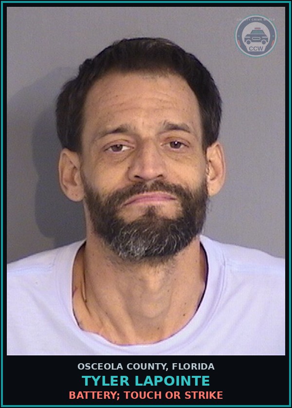 Booking mugshot of TYLER LAPOINTE in Osceola County