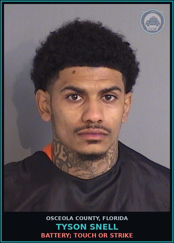 Booking mugshot of TYSON SNELL in Osceola County