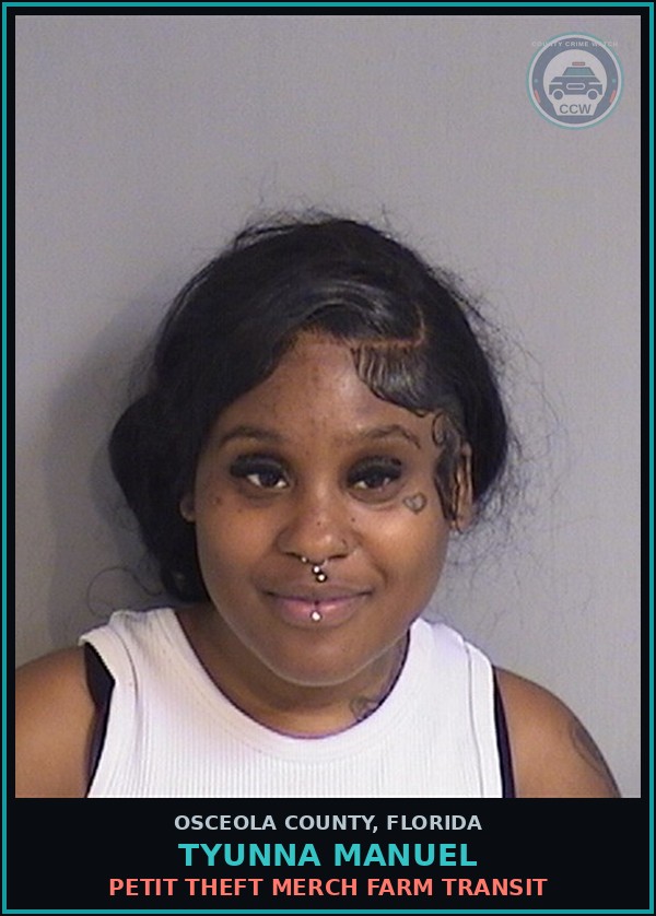 Booking mugshot of TYUNNA MANUEL in Osceola County