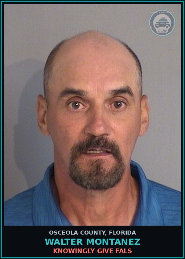 Booking mugshot of WALTER MONTANEZ in Osceola County