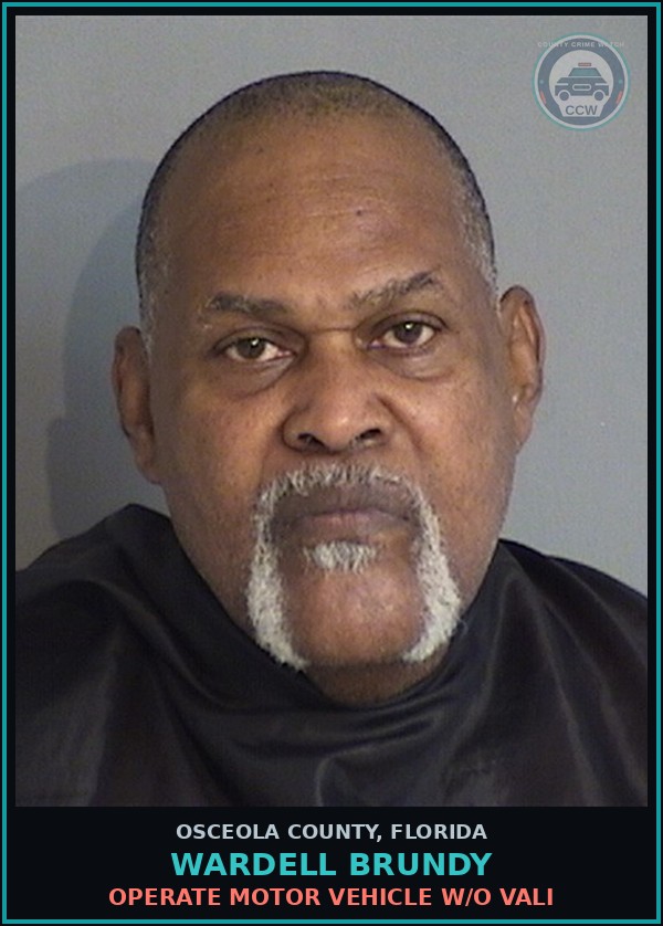 Booking mugshot of WARDELL BRUNDY in Osceola County