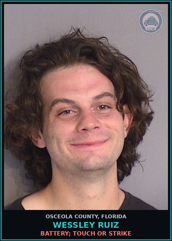 Booking mugshot of WESSLEY RUIZ in Osceola County