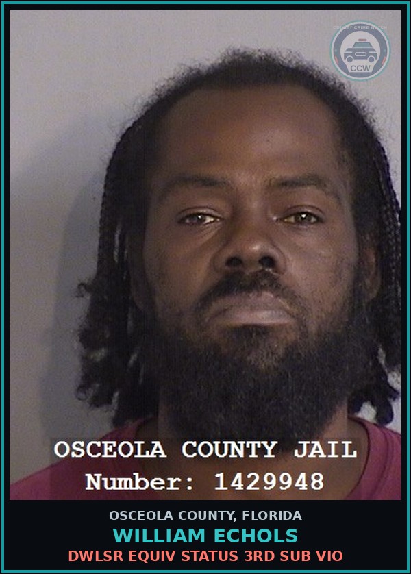 Booking mugshot of WILLIAM ECHOLS in Osceola County