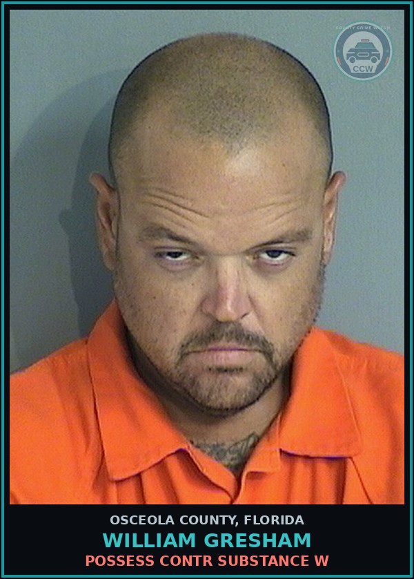 Booking mugshot of WILLIAM GRESHAM in Osceola County