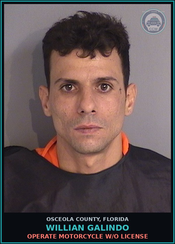 Booking mugshot of WILLIAN GALINDO in Osceola County