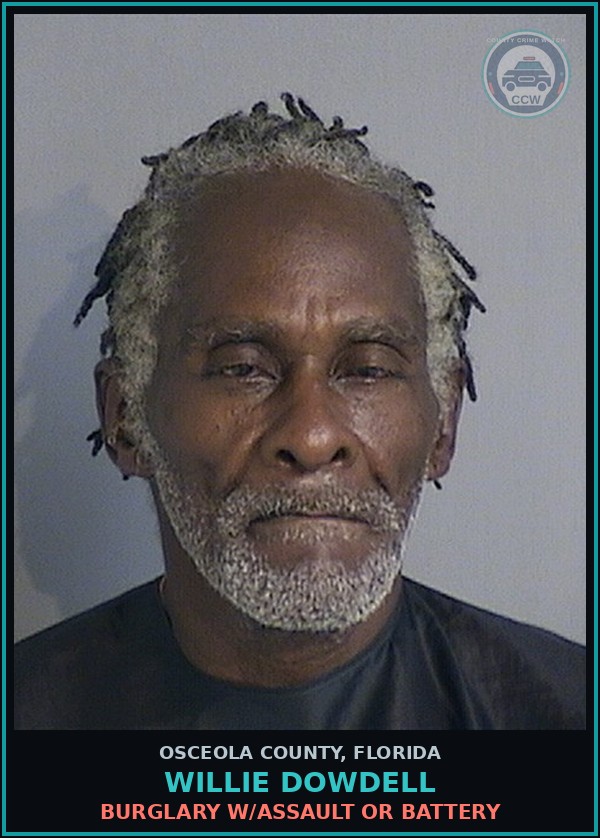Booking mugshot of WILLIE DOWDELL in Osceola County