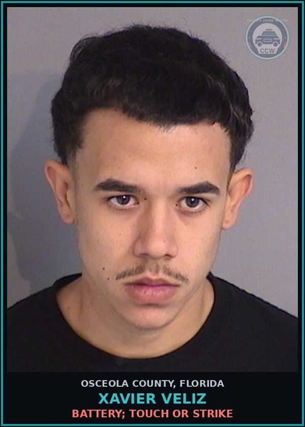 Booking mugshot of XAVIER VELIZ in Osceola County