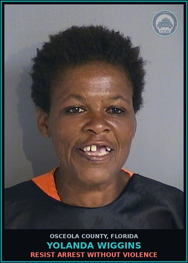 Booking mugshot of YOLANDA WIGGINS in Osceola County