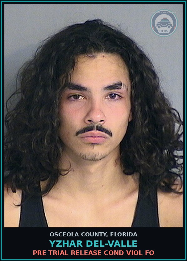 Booking mugshot of YZHAR DEL-VALLE in Osceola County