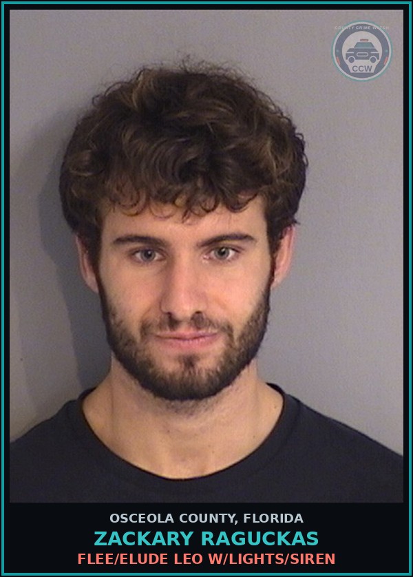 Booking mugshot of ZACKARY RAGUCKAS in Osceola County