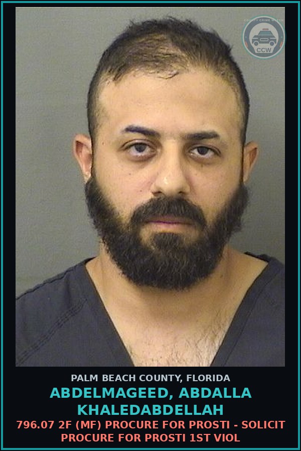 Booking mugshot of ABDELMAGEED, ABDALLA KHALEDABDELLAH in Palm Beach County