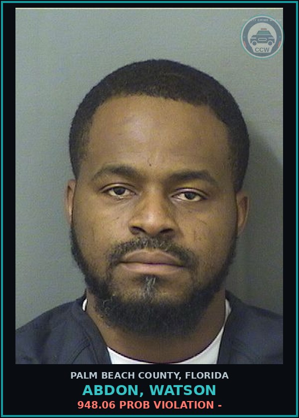 Booking mugshot of ABDON, WATSON in Palm Beach County