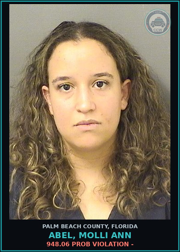 Booking mugshot of ABEL, MOLLI ANN in Palm Beach County