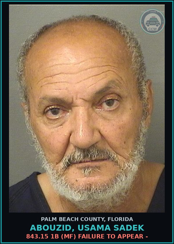 Booking mugshot of ABOUZID, USAMA SADEK in Palm Beach County