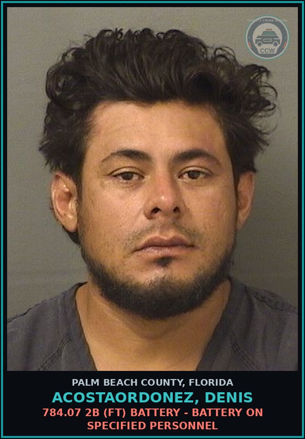 Booking mugshot of ACOSTAORDONEZ, DENIS in Palm Beach County