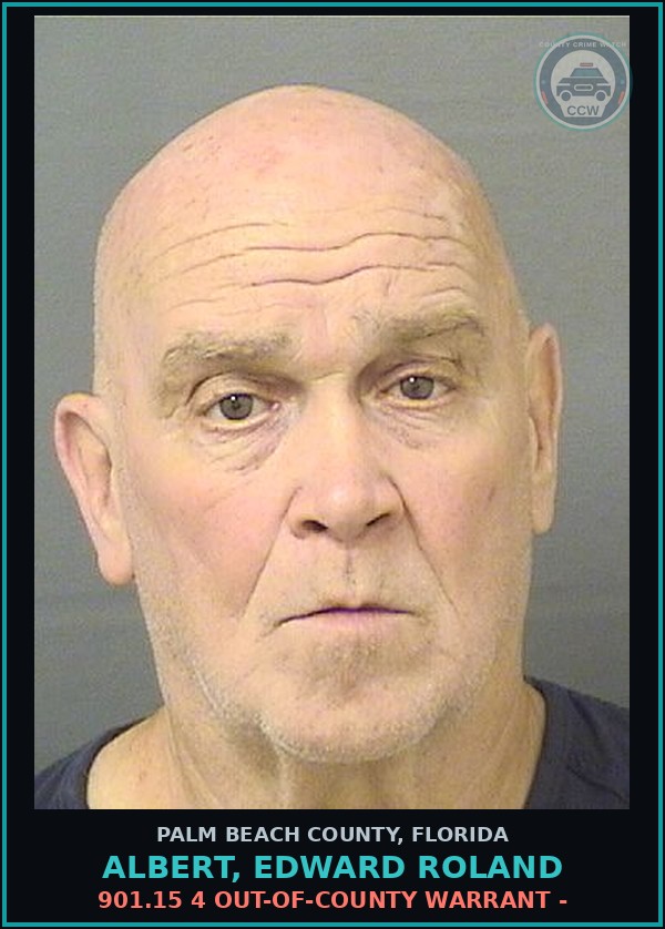 Booking mugshot of ALBERT, EDWARD ROLAND in Palm Beach County