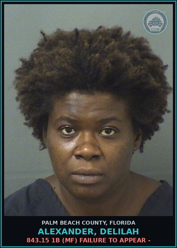Booking mugshot of ALEXANDER, DELILAH in Palm Beach County