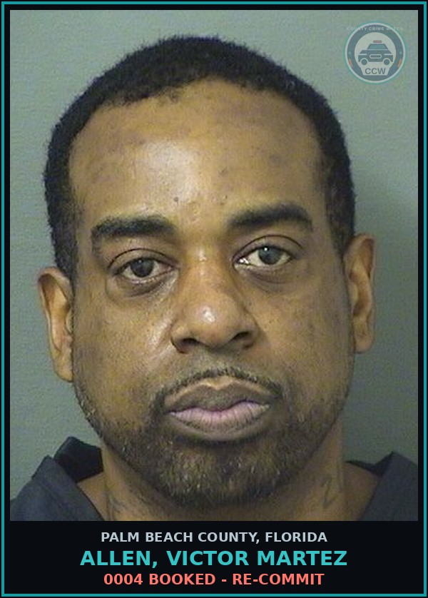 Booking mugshot of ALLEN, VICTOR MARTEZ in Palm Beach County