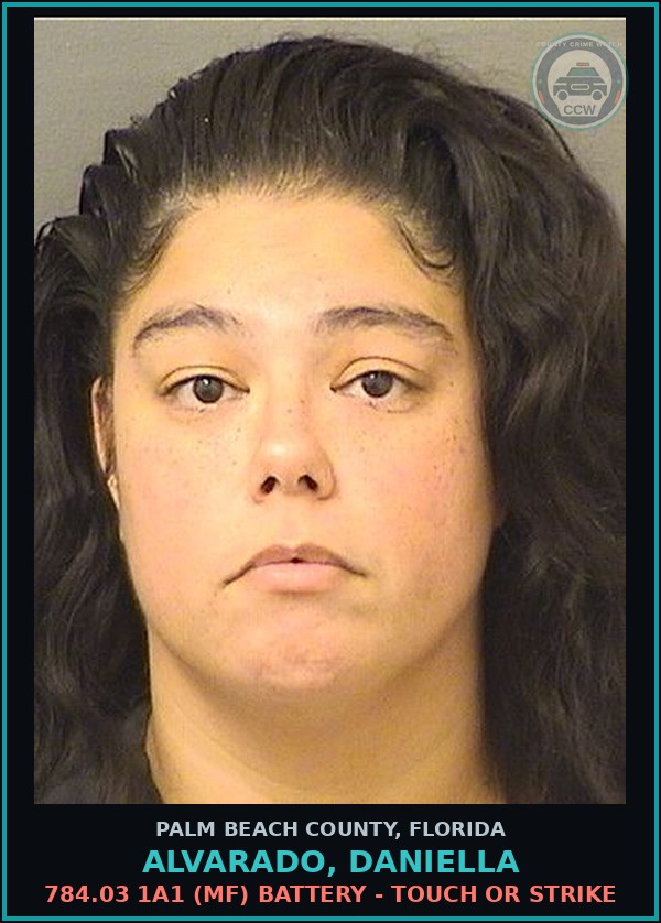 Booking mugshot of ALVARADO, DANIELLA in Palm Beach County