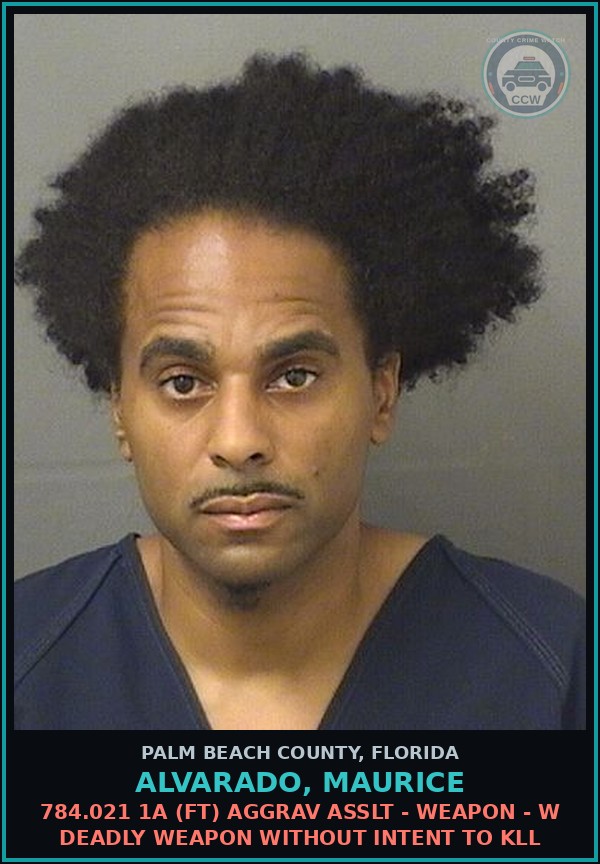 Booking mugshot of ALVARADO, MAURICE in Palm Beach County