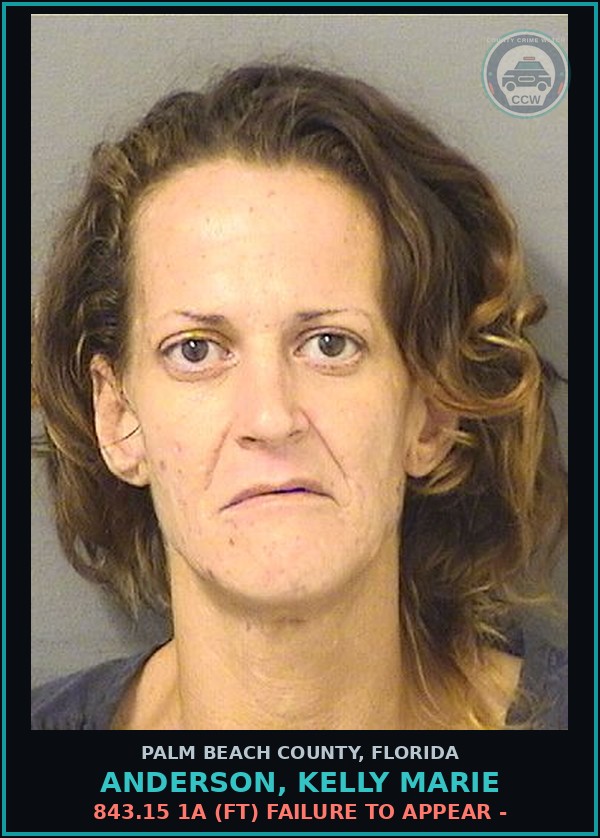 Booking mugshot of ANDERSON, KELLY MARIE in Palm Beach County