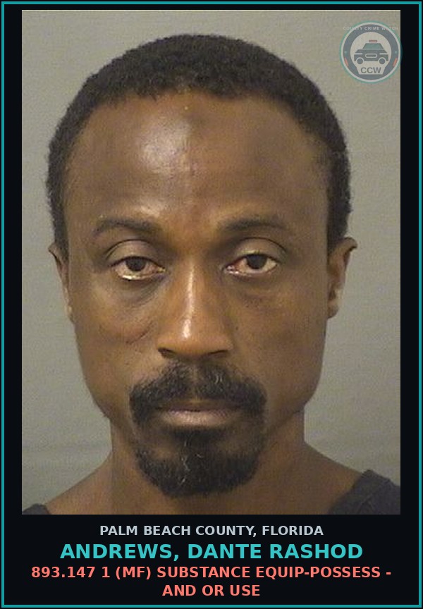 Booking mugshot of ANDREWS, DANTE RASHOD in Palm Beach County