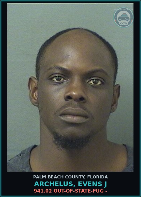 Booking mugshot of ARCHELUS, EVENS J in Palm Beach County