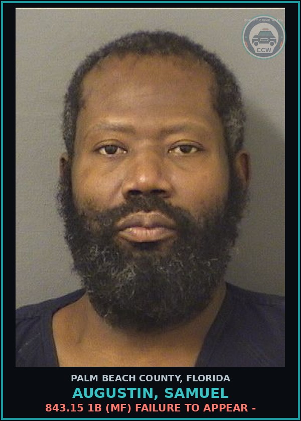 Booking mugshot of AUGUSTIN, SAMUEL in Palm Beach County