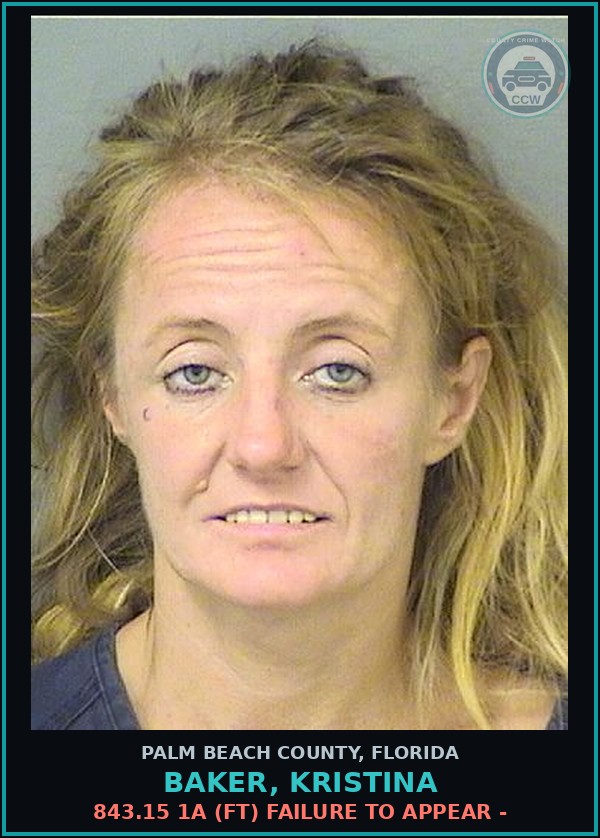Booking mugshot of BAKER, KRISTINA in Palm Beach County