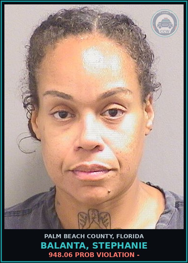 Booking mugshot of BALANTA, STEPHANIE in Palm Beach County