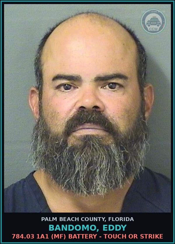 Booking mugshot of BANDOMO, EDDY in Palm Beach County
