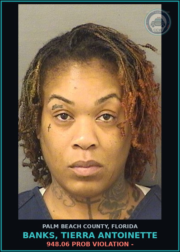 Booking mugshot of BANKS, TIERRA ANTOINETTE in Palm Beach County