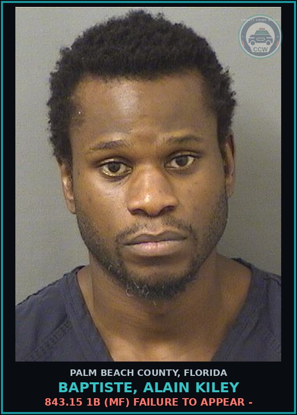 Booking mugshot of BAPTISTE, ALAIN KILEY in Palm Beach County