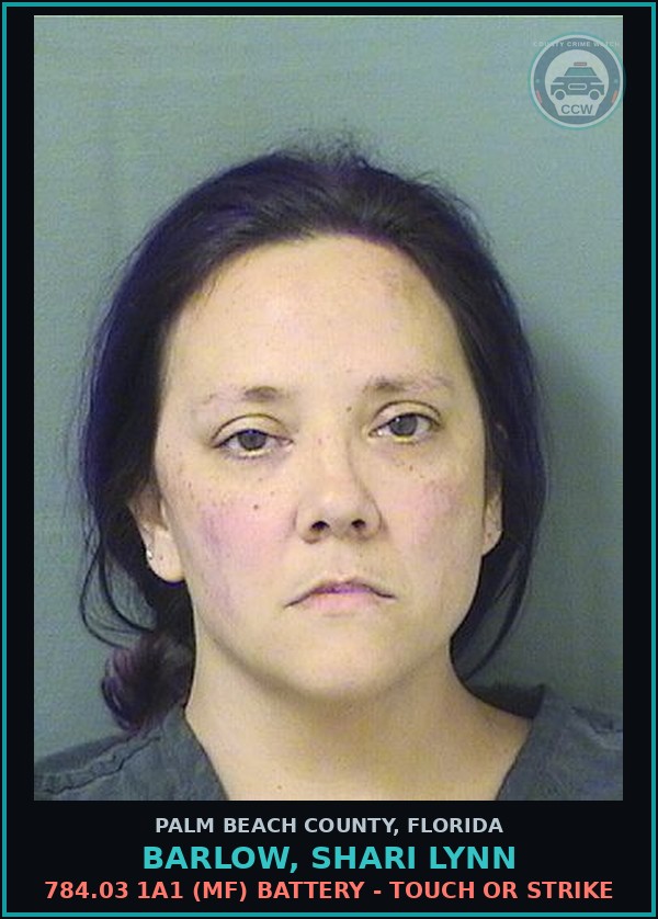 Booking mugshot of BARLOW, SHARI LYNN in Palm Beach County