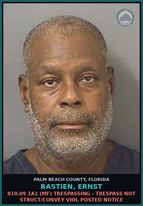 Booking mugshot of BASTIEN, ERNST in Palm Beach County