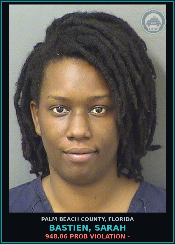 Booking mugshot of BASTIEN, SARAH in Palm Beach County