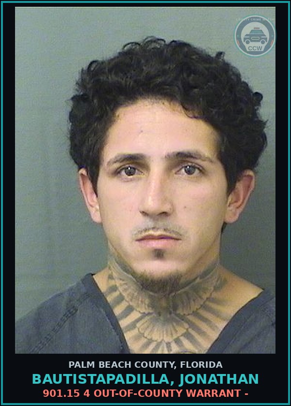 Booking mugshot of BAUTISTAPADILLA, JONATHAN in Palm Beach County