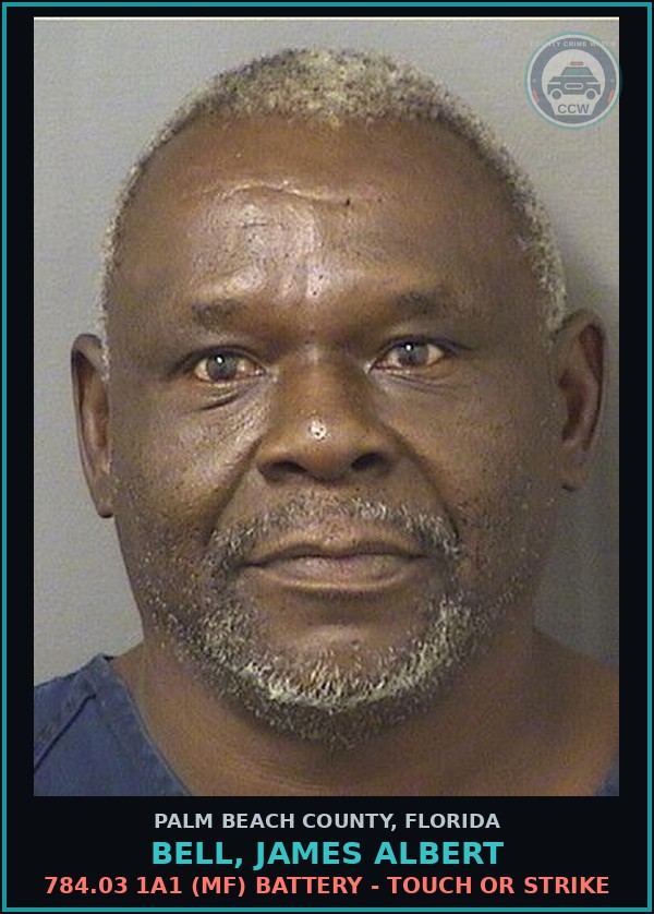 Booking mugshot of BELL, JAMES ALBERT in Palm Beach County