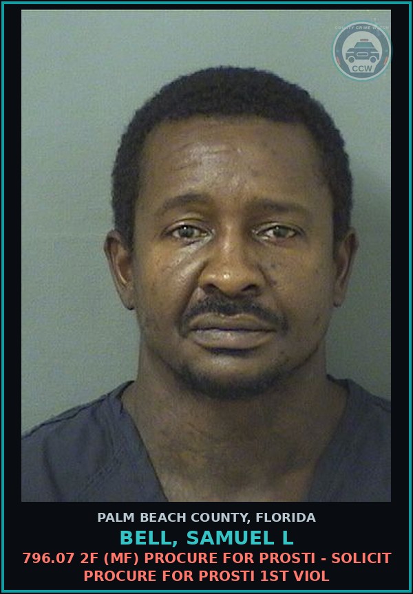 Booking mugshot of BELL, SAMUEL L in Palm Beach County