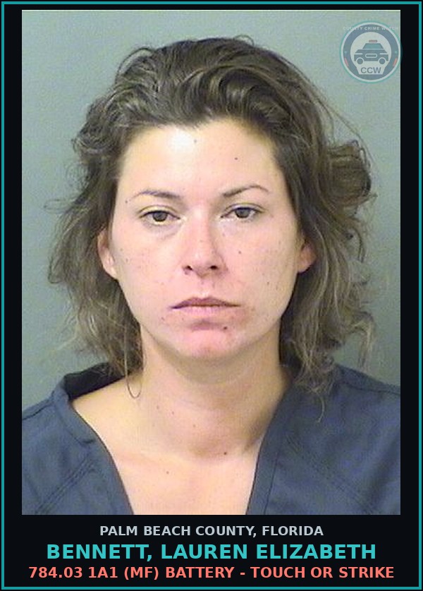 Booking mugshot of BENNETT, LAUREN ELIZABETH in Palm Beach County